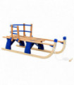 Folding Snow Sledge with Backrest Wood 119 cm