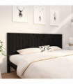 Bed Headboard Black 205.5x4x100 cm Solid Wood Pine