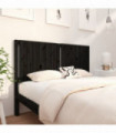 Bed Headboard Black 145.5x4x100 cm Solid Wood Pine