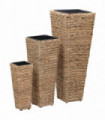 vidaXL Raised Beds 3 pcs Water Hyacinth Brown