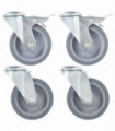 16 pcs Bolt Hole Swivel Casters 100 mm