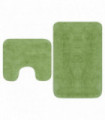 vidaXL Bathroom Mat Set 2 Pieces Fabric Green