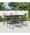 vidaXL 5 Piece Garden Dining Set Black PVC Rattan