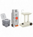 vidaXL Portable Camping Toilet and Handwash Stand Set with Water Tank