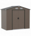 Garden Shed Storage Unit w/Locking Door Floor Foundation Vent Brown