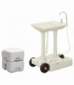 vidaXL Portable Camping Toilet and Handwash Stand Set