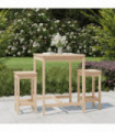 vidaXL 3 Piece Garden Bar Set Solid Wood Pine