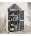 vidaXL Garden Tool Shed Grey 89x52.5x175 cm Solid Wood Pine