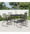 vidaXL Garden Chairs 4 pcs Black 58x59x85.5 cm PVC Rattan