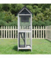 vidaXL Bird House Grey 60x58.5x160 cm Solid Wood Pine