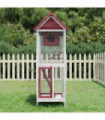 vidaXL Bird House Mocha 60x58.5x160 cm Solid Wood Pine