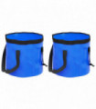 vidaXL Folding Buckets 2 pcs Blue 20 L PVC