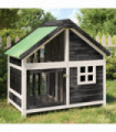 vidaXL Dog Kennel Grey 96x60.5x87 cm Solid Wood Pine