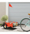 vidaXL Cargo Bike Trailer Orange Oxford Fabric and Iron