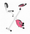 HOMCOM Magnetic Resistance Exercise Bike Foldable LCD Adjustable Seat Pink