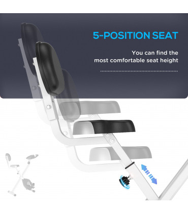 HOMCOM Magnetic Resistance Exercise Bike Foldable LCD Adjustable Seat Grey