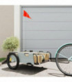 vidaXL Bike Trailer Grey Oxford Fabric and Iron