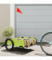 vidaXL Cargo Bike Trailer Green Oxford Fabric and Iron