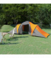 Camping Tent 6 Persons Grey and Orange