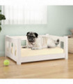 Dog Bed White 65.5x50.5x28 cm Solid Wood Pine