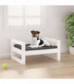 Dog Bed White 55.5x45.5x28 cm Solid Pine Wood