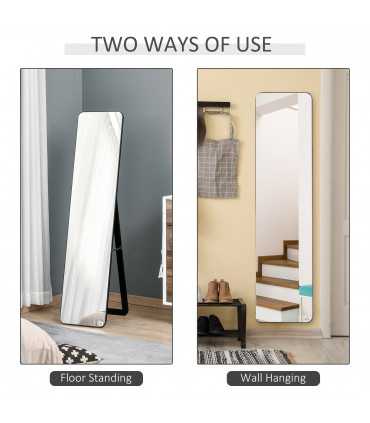 Full Length Mirror Free Standing or Wall Mount Dressing Bedroom Black