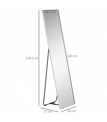 Full Length Mirror Dressing Mirror Wall-Mounted Entryway Black Frame