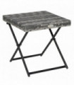 Folding Square Rattan Coffee Table Bistro Balcony Garden Steel  Outsunny