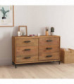 Sideboard Brown 110x35x70 cm Solid Recycled Pinewood