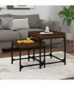 Side Tables 2 pcs Brown Oak Engineered Wood