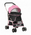 PawHut 3 In 1 Pet Stroller, Detachable Dog Cat Travel Carriage - Pink