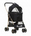 PawHut 3 In 1 Pet Stroller, Detachable Dog Cat Travel Carriage - Black