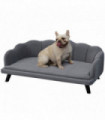 PawHut Dog Sofa, Pet Couch Bed for Medium, Large Dogs w/ Legs, Cushion - Grey