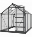 Polycarbonate Walk-In Garden Greenhouse Aluminium Frame w/ Slide Door 6 x 8ft