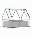 Steel Raised Garden Planter Box Kit with Greenhouse, for Dual Use, Clear