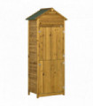 Wooden Garden Storage Shed Tool Cabinet w/ Two Lockable Door 191.5x79x49cm