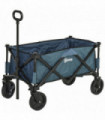 Pull Along Cart Folding Cargo Wagon Trailer Trolley For Beach Garden w/ Handle