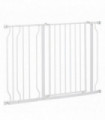 PawHut Dog Gate Wide Stair Gate w/ Door Pressure Fit, 75-115W cm, White