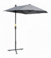 Outsunny 2m Half Garden Parasol Market Umbrella w/ Crank Handle, Base Dark Grey