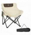 Outsunny Folding Camping Chair with Carrying Bag and Storage Pocket, White