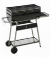 Outsunny Charcoal BBQ Grill with Double Grill, Table, Storage Shelf and Wheels