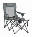 Outsunny Foldable Camping Chair w/ Footrest, Adjustable Backrest, Bag, Grey