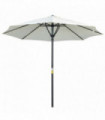 Outsunny Outdoor Market Table Parasol Umbrella Sun Shade with 8 Ribs, Cream