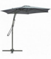 Outsunny 3m Cantilever Parasol with Easy Lever Crank Handle 6 Metal Ribs Grey