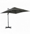 Outsunny Square Cantilever Roma Parasol 360� Rotation w/ Hand Crank, Grey