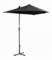 Outsunny 2m Half Garden Parasol Market Umbrella w/ Crank Handle, Base Black