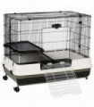 Small Pet Animal Cage w/ Metal Wire Top Platform Removable Tray 4 Wheels