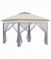 Pop Up Gazebo Height Adjustable Canopy Tent w/ Carrying Bag, Beige