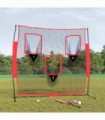 vidaXL Portable Baseball Net Black and Red 183x105x183 cm Polyester