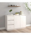 vidaXL Sideboard White 111x34x75 cm Solid Wood Pine